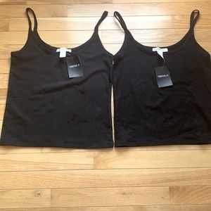 FOREVER 21 NWT BLACK TANK -2 EACH IS A LARGE, BEING SOLD TOGETHER